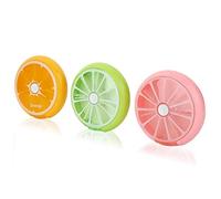 LICHENGTAI Pastillero Semanal, Pastillero Giratorio de 7 Compartimentos con Pulsador, Pastillero Semanal 1 Toma, Organizador Pastillas Diario, Organizador de Pastillas Viaje