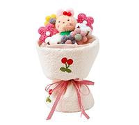 LICHENGTAI Ramo de Flores Naturales a Domicilio Peluche, Mini Conejo de Felpa Animal Flor Conejo Muñeca Ramo Decoración, Ramo de Rosas para Muñecas, Ramo de Muñeca del Día de San Valentín