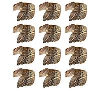 LICHENGTAI Servilleteros, 12 Piezas Juego de servilleteros de Metal Hojas Creativas Servilletero de Mesa Hebillas para servilletas para Fiesta Cena Banquete de Boda Decoración de Mesa de Navidad