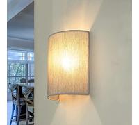 Aplique ALICE estilo moderno con pantalla de tela color gris de Diseño Loft E27 Foco Lámpara de pared para interior