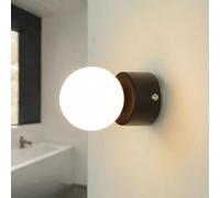 Licht-Erlebnisse Aplique de baño IP44 de metal pantalla de cristal en forma esférica blanco D:8cm bombilla G9 para espejo de baño lámpara de pared aplique de pared lámpara de baño interior