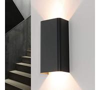 Licht-Erlebnisse Aplique GU10 interior, aplique pasillo interior, grafito, iluminación indirecta pared, arriba y abajo luces interior, lámpara de pared dormitorio, luz pasillo