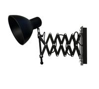 Licht-Erlebnisse Aplique interior metal negro oficina salón H:24 cm E27 regulable retro extensible lámpara de pared dormitorio HARMONY