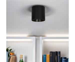 Licht-Erlebnisse Foco de superficie XL POINT de metal en negro D: 12,7 cm A: 12,5 cm GU10 intercambiable pasillo cocina salón spot lámpara de techo de superficie interior de alto voltaje