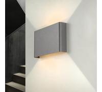 Licht-Erlebnisse Haga Lámpara de Pared Gris Up Down Plana Dormitorio Pasillo G9