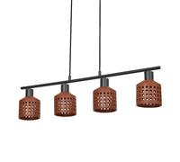 Licht-Erlebnisse Ira Pendelleuchte Ton OSRAM 4 Luces, E27 Negro/Marrón
