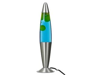Licht-Erlebnisse Lámpara de lava azul amarillo, plata, lámpara de lava, lámpara de ambiente, sala de estar, 42 cm de altura, G9, bombilla incluida, relajante, calmante, moderna lámpara de lava JENNY