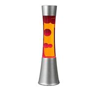 Licht-Erlebnisse Lámpara de lava SANDRO con cera rojo intenso a y líquido naranja A:39,5 cm iluminación de ambiente Lámpara Magma con diseño retro