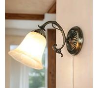 Licht-Erlebnisse ORCHIDEA Lámpara De Pared Jugendstil Alabastro Bronce E14