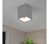 Licht-Erlebnisse Plafón Focos de techo de Hormigón gris diseño angular de estilo urbano GU10 A 9cm Lámpara de techo ideal para Pasillo Cocina