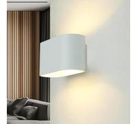 Licht-Erlebnisse Up Down Aplique Aluminio Blanco Dormitorio Salón W: 16 cm G9 hasta 35 W pequeño Aplique Moderno Pasillo Escaleras AUSTON