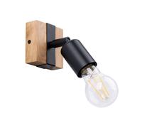 Licht-Erlebnisse Wandstrahler Oficina Madera E27 Ajustable Dormitorio H:11 cm