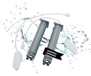 LICHTBLAU Muelles bisagras de Puerta 128mm x 23mm + Cables 315mm I 00754869 Código de Colores Negro I Resorte Puerta lavavajillas I lavaplatos repuestos para Neff Constructa Siemens Balay Bosch