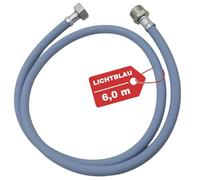 LICHTBLAU Prolongación de manguera 6m de entrada con rosca metálica Conexión para lavadora lavavajillas I 3/4 pulgadas I Prolongación para manguera de entrada de agua universal