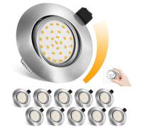 Lichtlord Foco Empotrable LED de Techo Extraplana, Dimmable 5W Blanco Cálido 2700K 600Lm,Equivalente a 80W Incandescente, Downlight Led Empotrable Redondo,Plata Metálica ojos de buey, Juego de 10