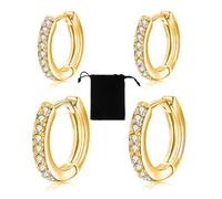 LICHUANUK 2 Pares de Pendientes de Aro de Cartílago Pendientes de Aro Pequeños de Acero Inoxidable Anillos de Labio Nariz oro