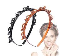 LICHUANUK 2pcs Diadema con Pinzas, Diademas Mujer, Diademas con Clips de Plástico, Diadema con Horquilla, Horquilla de peluquería, Cintas de Pelo para Fitness para Mujer, Diademas Unisex