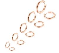 LICHUANUK 4 Pares Pendientes de Aro de Acero Inoxidable Anillos de Labios Nariz Pendientes de Aro Pequeños de Cartílago para Hombre y Mujer (8 mm-16 mm, Oro rosa)