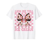 Lick Me Till Ice Cream Cone Girl Mom Pink Coquette Low Camiseta