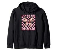 Lick Me Till Ice Cream Cone Girl Mom Pink Coquette Low Sudadera con Capucha