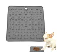Lick Pads, Dog Slow Feeder, Silicone Treat Mat, Boredom Reducer Design with Sturdy for Pet Training, Enrichment, Puppy Feeding, Cat Mealtime, 7.36x7.36 Inches, Blue and Gray Colored