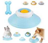 Lick Sphere for Dogs, Dog Lick Sphere Slow Feeder Bowl, Pet Ball Shaped Slowly Interactive Toys for Dogs and Cats, Pet Bowl Easy to Clean,Non-Slip & Splash-Proof (Blue and Yellow)