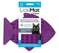 LickiMat Casper - Comedero Lento para Gatos en Forma de pez para el aburrimiento felino y la reducción de la ansiedad Alimentos, golosinas y reducción de la ansiedad, Color Morado