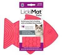 Lickimat Casper & Felix - Comedero Lento para Gatos en Forma de pez para el aburrimiento felino y la reducción de la ansiedad Alimentos, golosinas y reducción de la ansiedad (Rosa,