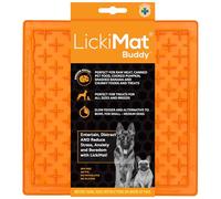 Lickimat Classic Buddy, alimentador lento para perros, tapete para lamer, yogur o mantequilla de maní. Alternativa divertida a un cuenco de alimentación lenta, naranja