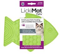 LICKIMAT Felix - Tapete para lamer Gatos en Forma de pez, Reductor de ansiedad por aburrimiento Alimentos, golosinas, Yogur o Mantequilla de maní. Alternativa Divertida a un Cuenco o