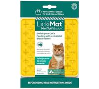 LICKIMAT LickiMat Mini Tuff Buddy Alfombrilla de Comida para Gatos, comedero Lento para Gatos para aliviar el aburrimiento y la ansiedad, Alimentos, golosinas, Yogur y Mantequilla de ma