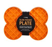 LickiMat Slodog Anti-deglución-cuenco Naranja 35x26cm para Perros, Lavavajillas