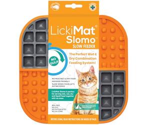 Lickimat Slomo, alimentador lento para gatos para el aburrimiento felino y la reducción de la ansiedad; perfecto para alimentos, golosinas, yogur o mantequilla de maní. Alternativa divertida a un
