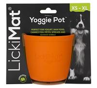 LICKIMAT - Yoggie Pot Comedero Anti-Glotón para Perro - Cuenco de Goma de Alimentación Lenta, Reduce la Ansiedad y el Aburrimiento - para Croquetas, Paté, Agua - Naranja