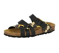 Lico Bioline Flora, Zapatillas de Estar por casa Mujer, Schwarz/Gelb, 37 EU