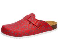 Lico Bioline - Pantuflas unisex con estampado de zueco para niños, rojo/gris, 38 EU