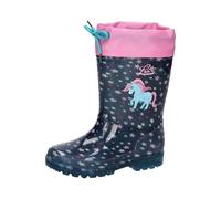 Lico Botas de goma unisex para niños Powerlight W Blinky, Azul marino Rosa Turquesa, 22 EU