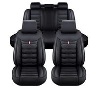LICOME Funda Asiento Coche para VW Touareg I (Typ 7L) 2002 2003 2004 2005 2006-2010, Juego Completo de Protector de Asiento de Coche de Cuero, Cubreasientos Impermeable Delanteros Traseros,A Black