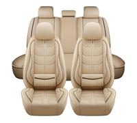 LICOME Fundas Asientos Coche para Toyota Land Cruiser Prado FJ120 KDJ 120 125 2003-2009, Juego Completo de Fundas de Cuero para Asientos de Coche, Cubreasientos Protección del Asiento,E Beige