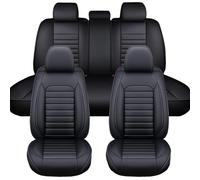 LICOME Fundas de Asientos para Coche para Audi A4 B7 Sedan 8EC 2004 2005 2006 2007 2008, Cubre Asientos en Cuero Traspirable e Impermeable, Protectores Delanteros y Traseros,D Black
