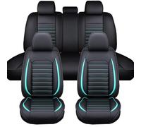 LICOME Fundas de Asientos para Coche para Audi Q2 30 TFSI, Cubre Asientos en Cuero Traspirable e Impermeable, Protectores Delanteros y Traseros,B Black+Blue
