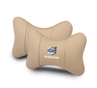 LICOME Reposacabezas Coche para Volvo C40 XC40 XC60 XC90 S60 S90, Cojin Cervical Coche Conductor, Transpirable Cómodas Almohada para el Cuello Cojín de Soporte Lumbar Accesorios,C Beige