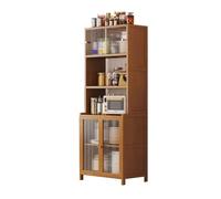 LICONG-2020 Gabinete de vajilla Aparador Alto de Cristal for Pared con almacenaje Integrado, Estilo Retro, Multifuncional, for salón