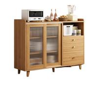 LICONG-2020 Gabinete de vajilla Aparador Mural Integrado de Madera y Cristal for salón, Comedor o Cocina, con cajones