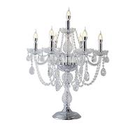 LICONG-2020 Lámpara de mesa Lámpara de mesa cristal for sala estar, dormitorio, mesita noche, estudio, comedor, candelabro decorativo, accesorio iluminación(Silver)