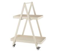 LICONG-2020 Mesa Auxiliar Carrito móvil for Sala de Estar, sofá, Mesa Auxiliar, asa, diseño Moderno, Estilo Minimalista, Estante Almacenamiento con Ruedas(Beige)