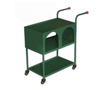 LICONG-2020 Mesa Auxiliar Estante de Almacenamiento móvil Minimalista Moderno for Sala Estar, Mesa Auxiliar con Ruedas Retro for sofá, Carrito(Green)