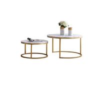 LICONG-2020 Mesa Auxiliar Mesa Auxiliar de sofá, Mesa Centro Redonda mármol for Sala Estar, Muebles con Soporte Metal