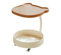 LICONG-2020 Mesa Auxiliar Mesa Auxiliar de sofá móvil, Linda y Minimalista, pequeña Mesa Esquina con Ruedas for Sala Estar, mesita Noche(Bruin)