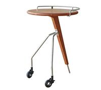 LICONG-2020 Mesa Auxiliar Mesa Auxiliar de sofá móvil Madera con Ruedas, Mesa Centro Ocio, Esquina, Sala Estar, balcón, Comedor(Bruin)